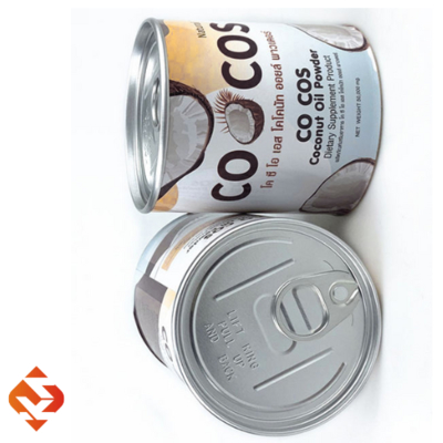 Food Grade Paper Empty Can Tin for Canning Food Packaging Eco Friendly Metal Lid Milk Tea Powder Packaging
