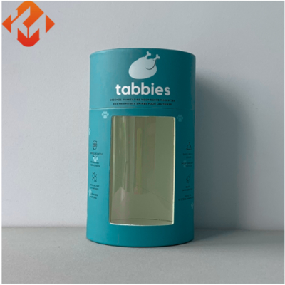 Custom designed recyclable cylindrical paper tube box for food tea coffee food grade round box packaging with window container