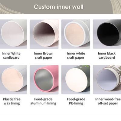 Custom printed biodegradable kraft paper tubes, custom colors available, cylindrical packaging tubes with windows for clothing, scarves, silk handkerchiefs, etc.