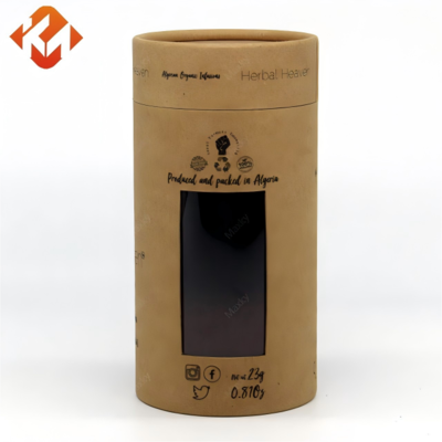 Source manufacturer customized loose leaf tea paper tube packaging round tea paper tube with transparent window hollow