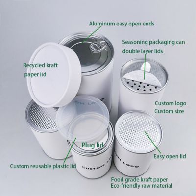 Food Grade Paper Tube Packaging with Easy Open End and Barrier Liner