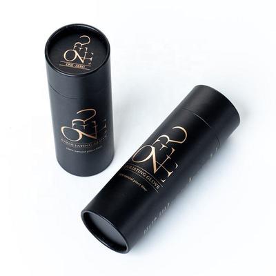 Black luxury paper tube packaging round box cosmetic packaging gift tube box cylindrical customizable paper black cylinder box