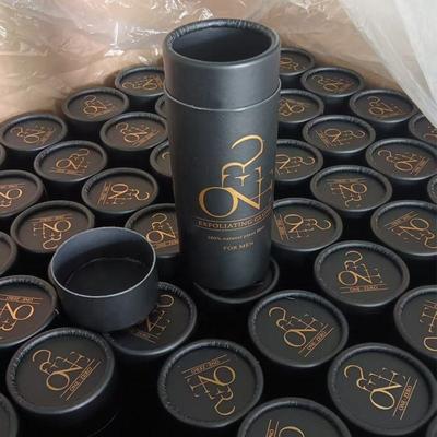 Black luxury paper tube packaging round box cosmetic packaging gift tube box cylindrical customizable paper black cylinder box