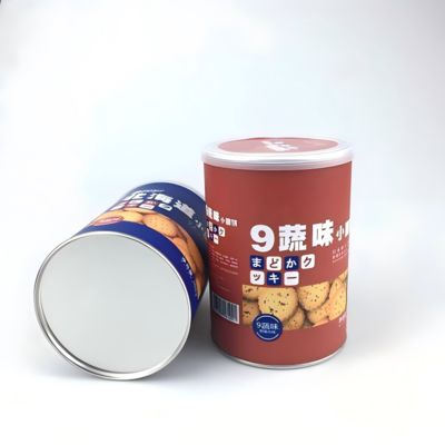 Kraft Paper Packaging Tube Cans Composite Can With Airtight Lid Food Grade Recyclable Make