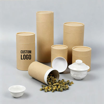 Biodegradable Custom Logo Printing Food Grade Cardboard Container Craft Kraft Paper Tube Box Packaging