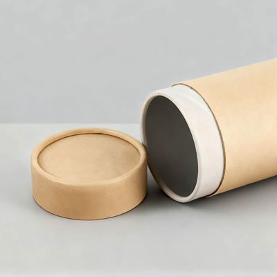 Cylindrical Kraft Paper Tube Container Packaging Box for Clothing T-shirt Custom Logo Printing Biodegradable