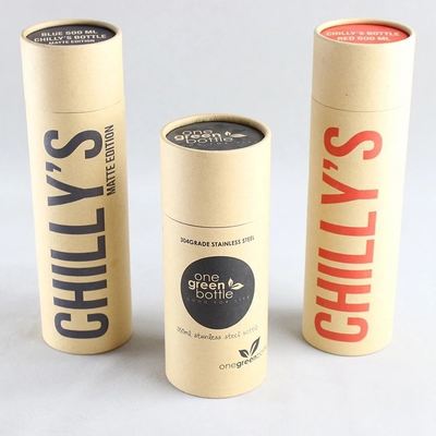 Cylindrical Kraft Paper Tube Container Packaging Box for Clothing T-shirt Custom Logo Printing Biodegradable