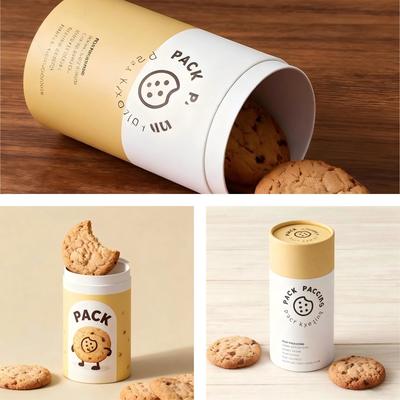 Recyclable Custom Luxury Logo Round Tube Box Coffee Beans Tin Packaging Biscuit Tea Tin