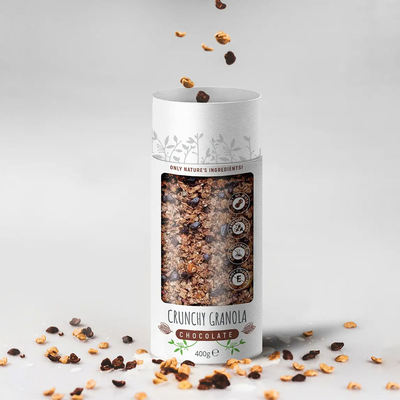 Customized Cylinder Cardboard Paper Gift Paper Tube Container Cereal Box Window