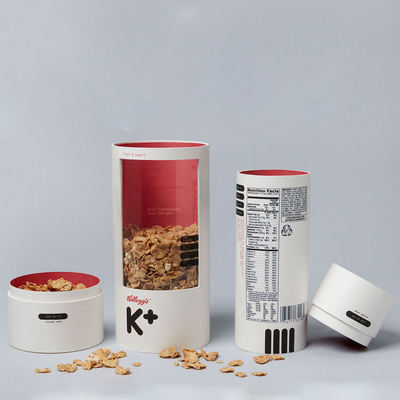 Customized Cylinder Cardboard Paper Gift Paper Tube Container Cereal Box Window