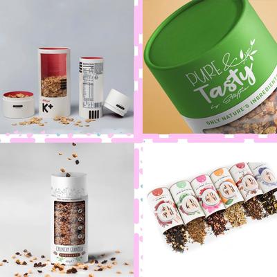 Customized Cylinder Cardboard Paper Gift Paper Tube Container Cereal Box Window