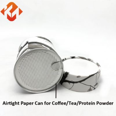 Custom cylindrical food grade cardboard protein powder seasoning packaging tube with tear-off seal lid
