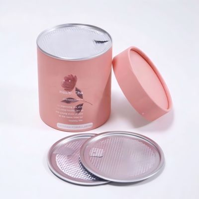 Customized biodegradable cylindrical paper tube for tea food chocolate box