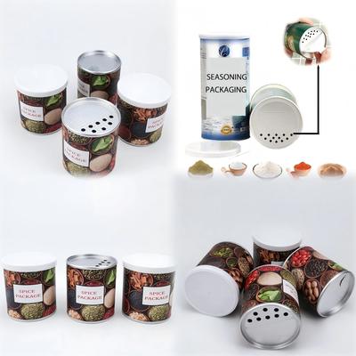 Custom spice bottle cap cardboard spice jar paper jar packaging, recyclable condiment packaging