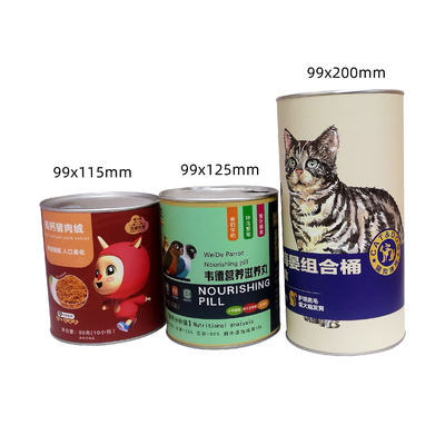 Custom Printed Cardboard Pet Dog/Cat/Bird Food Nutritional Supplement Paper Tube Jar Box