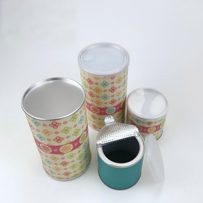 Customized printing bottom hand-sealed food tea dried fruit paper tube packaging food tin cans