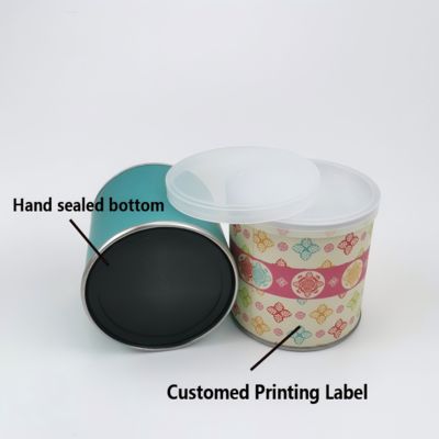 Customized printing bottom hand-sealed food tea dried fruit paper tube packaging food tin cans