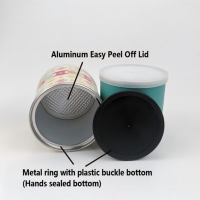 Customized printing bottom hand-sealed food tea dried fruit paper tube packaging food tin cans