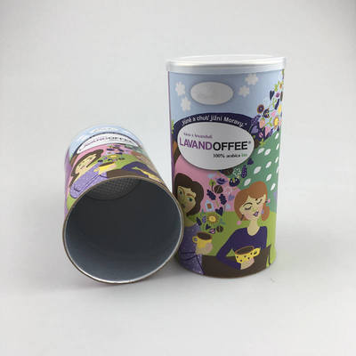 Custom wholesale eco-friendly paper coffee packaging jars with airtight lids