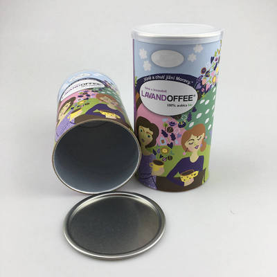 Custom wholesale eco-friendly paper coffee packaging jars with airtight lids