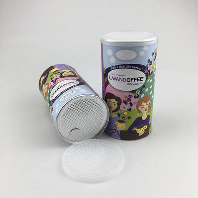 Custom wholesale eco-friendly paper coffee packaging jars with airtight lids