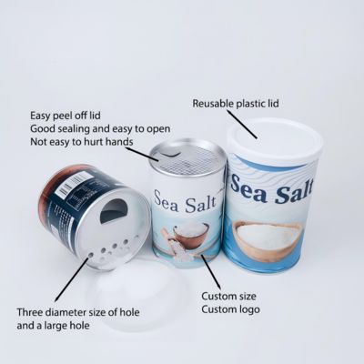 Custom printed eco-friendly paper tube spice packaging container jar for salt sugar packaging