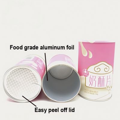 Customized environmentally friendly easy-to-tear metal sealed paper tube packaging, suitable for tea, dried fruits, etc.