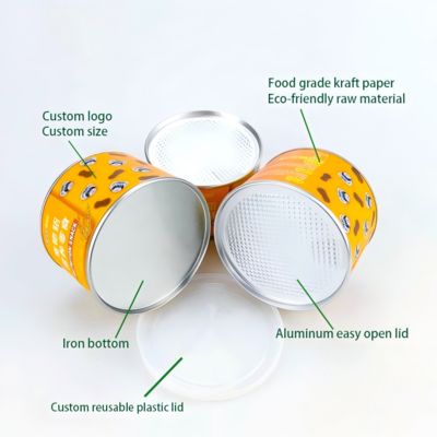 Customized environmentally friendly easy-to-tear metal sealed paper tube packaging, suitable for tea, dried fruits, etc.