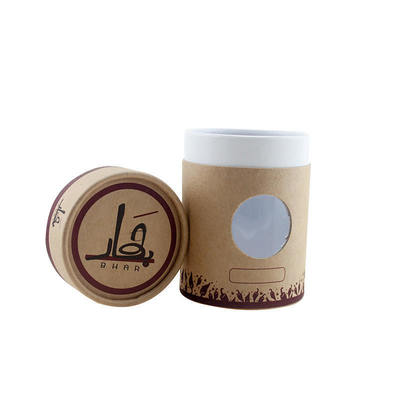 Customized bulk tea paper tube packaging, round eco-friendly tea paper tubes with transparent windows.
