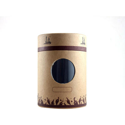 Customized bulk tea paper tube packaging, round eco-friendly tea paper tubes with transparent windows.