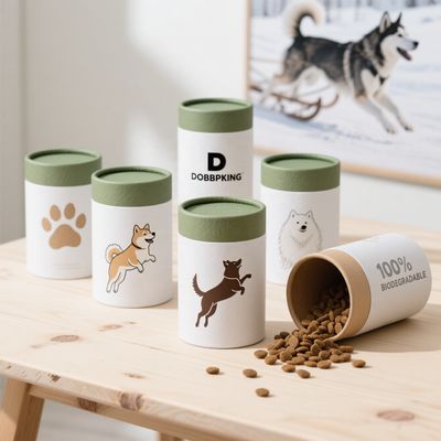 Pet food tubes, moisture-proof food containers, environmentally friendly cylindrical cardboard boxes