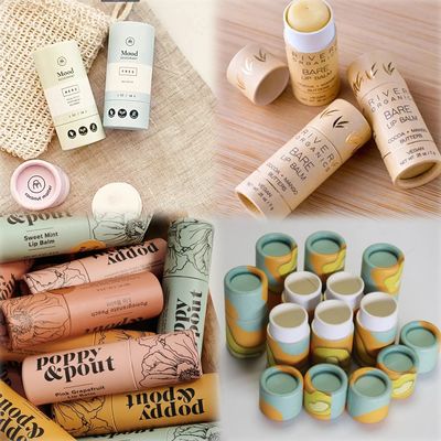 Push-type solid perfume deodorant, tube packaging container, kraft paper lip balm box