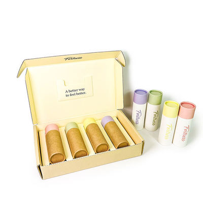 Eco-friendly push-pull hollow kraft paper core tube custom round solid paste box
