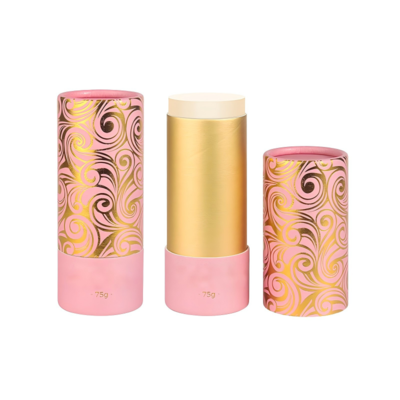 Eco-friendly cardboard container, 2.5 oz (approx. 71 g) push-pull kraft paper tube, suitable for deodorant packaging.