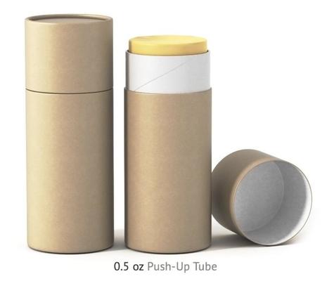 Customized eco-friendly 40ml/1.2oz empty OEM cosmetic deodorant push-pull paper tube box