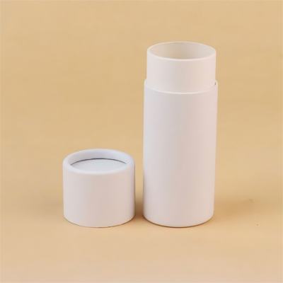 Kraft paper lip balm tubes, biodegradable packaging; cardboard push-type deodorizing stick.