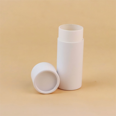 Kraft paper lip balm tubes, biodegradable packaging; cardboard push-type deodorizing stick.