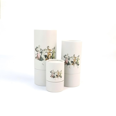 Biodegradable paper tube packaging; lipsticks and lip balms can be customized with logos.