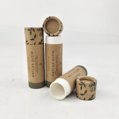 Factory direct, eco-friendly custom kraft paperboard lipstick tube deodorant container, 2 ounces
