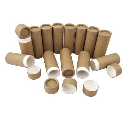 Push-type lip balm, lipstick, deodorant, kraft paper tube biodegradable packaging, cardboard.