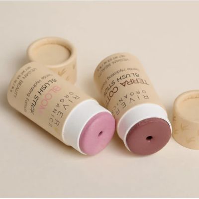 Eco-friendly stick-shaped antiperspirant, pump-style tube packaging, paper packaging.