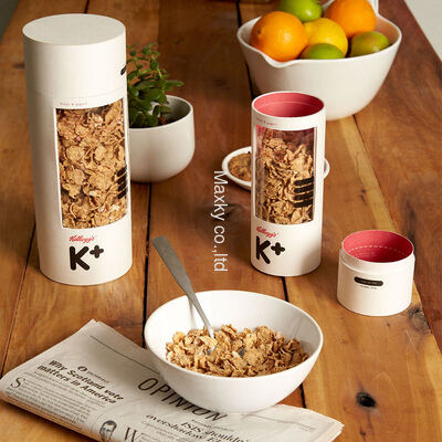 Food-grade paper tubes, paper tubes for canned oatmeal breakfast foods with windows.