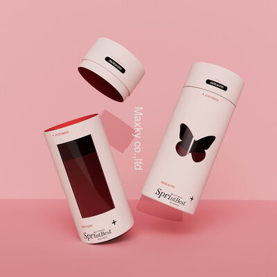 Customized luxury gift box paper packaging cylindrical box with transparent PVC window