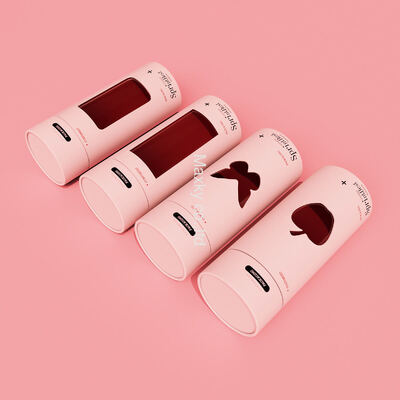 Customized luxury gift box paper packaging cylindrical box with transparent PVC window