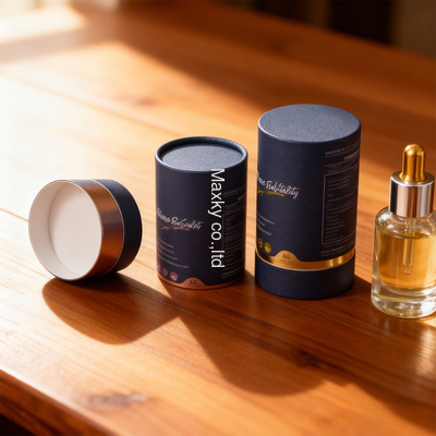 Custom-printed eco-friendly cylindrical essential oil bottles and perfume packaging tubes