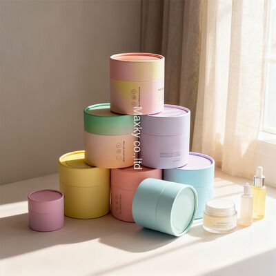 Custom-printed logo luxury face cream packaging kraft paper tube perfume