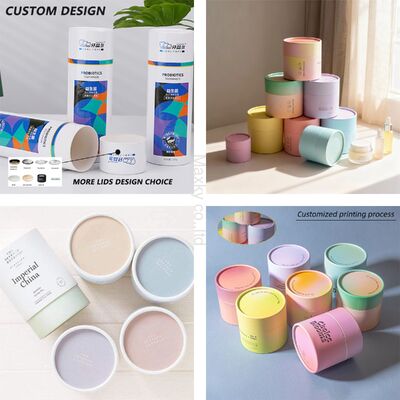 Custom-printed logo luxury face cream packaging kraft paper tube perfume