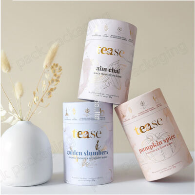 Custom-made food-grade round paper tube packaging, suitable for dried fruit/tea/coffee packaging containers.