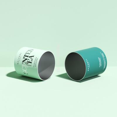 Custom-printed, round gift tea canister boxes, made of food-grade cardboard, suitable for tea.