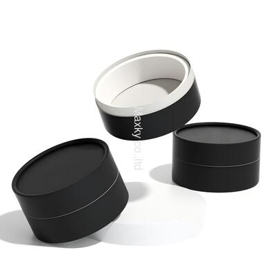 Custom Black Color Cylinder UV Printed Gift Paper Tube Unique Wax Paper Perfume Candle Craft Packaging